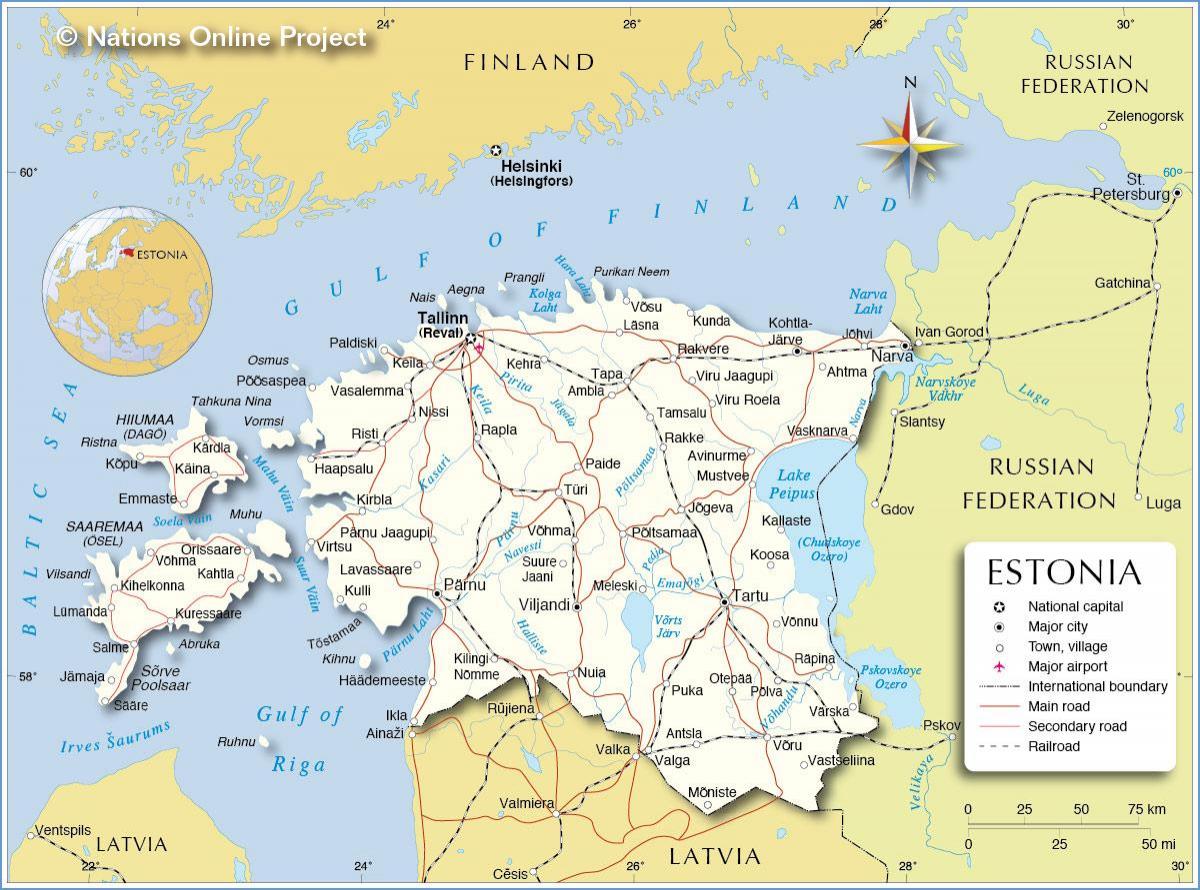 kart over Estland land