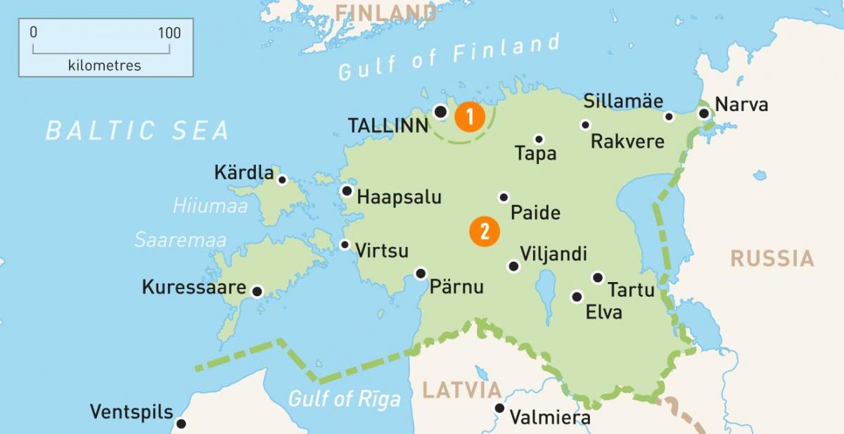 et kart over Estland