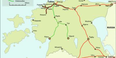 Kart over estisk jernbane
